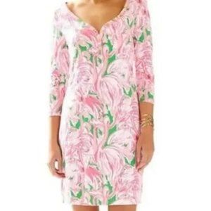 Lilly Pulitzer Palmetto Dress in Flamingo Pink Green Size Extra Small
